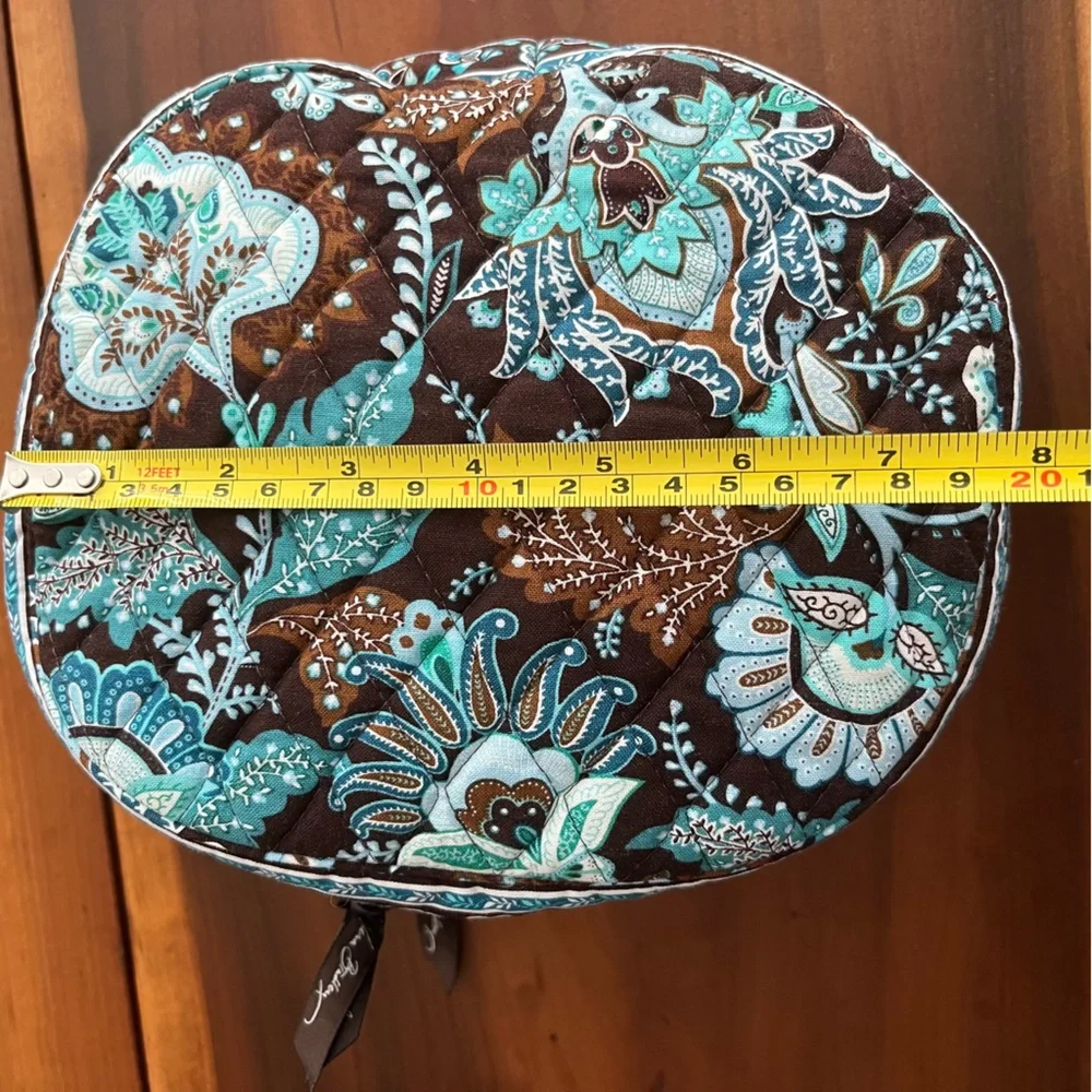 Vintage Vera Bradley Java Blue Round Cosmetic Toiletry Case - Picture 9 of 10